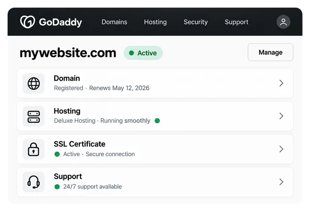 GoDaddy setup graphic