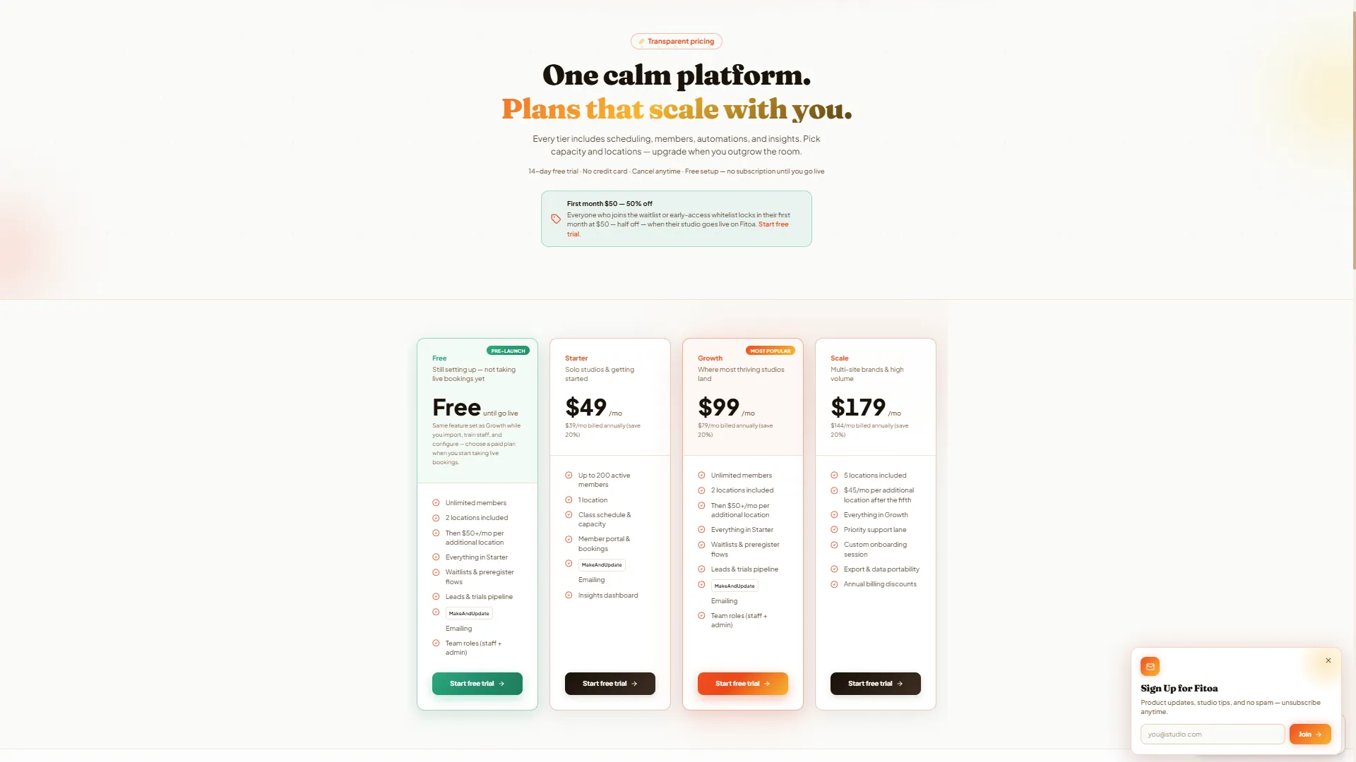 Fitoa — Pricing that converts