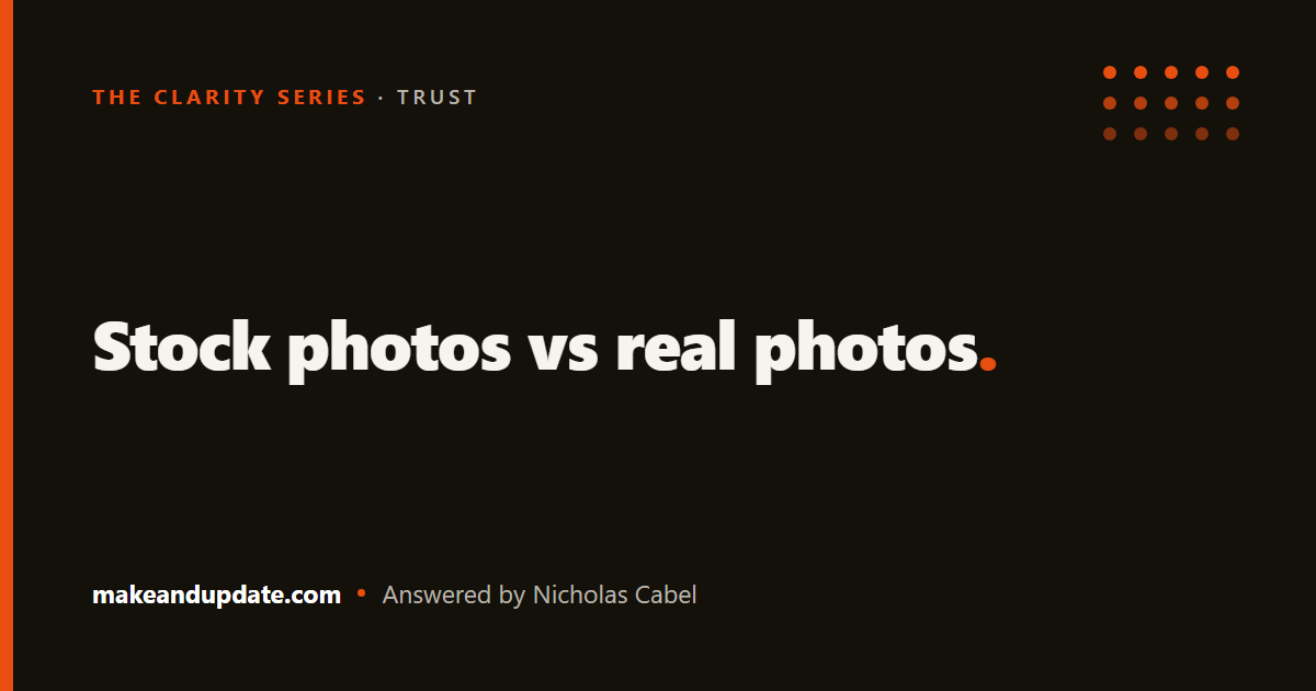 Stock photos vs real photos — illustration
