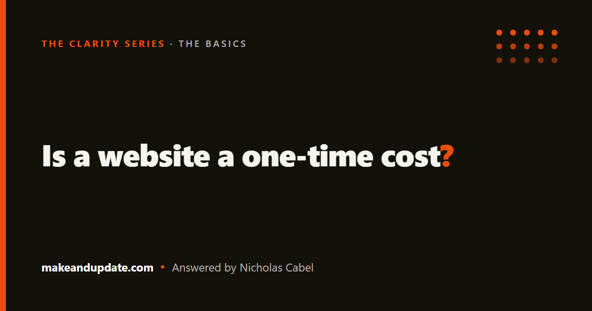 Is a website a one-time cost? — illustration