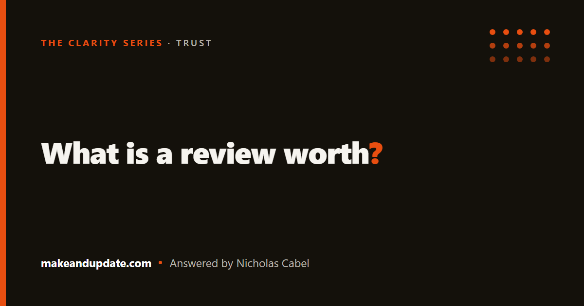 What is a review worth? — illustration